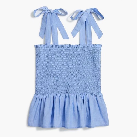 NWT J. Crew Smocked Tie-Shoulder Tank Top - Picture 4 of 4